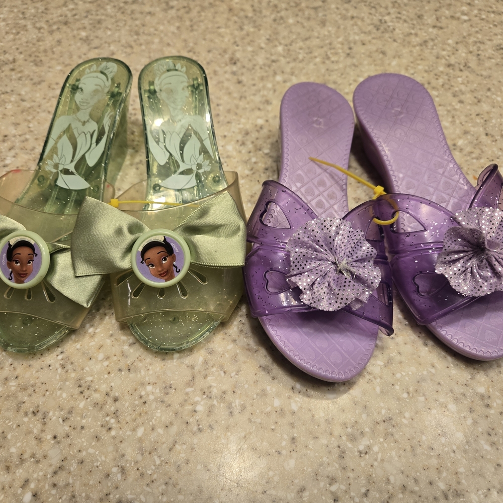 Kids Princess Themed Shoes - Green and Purple
